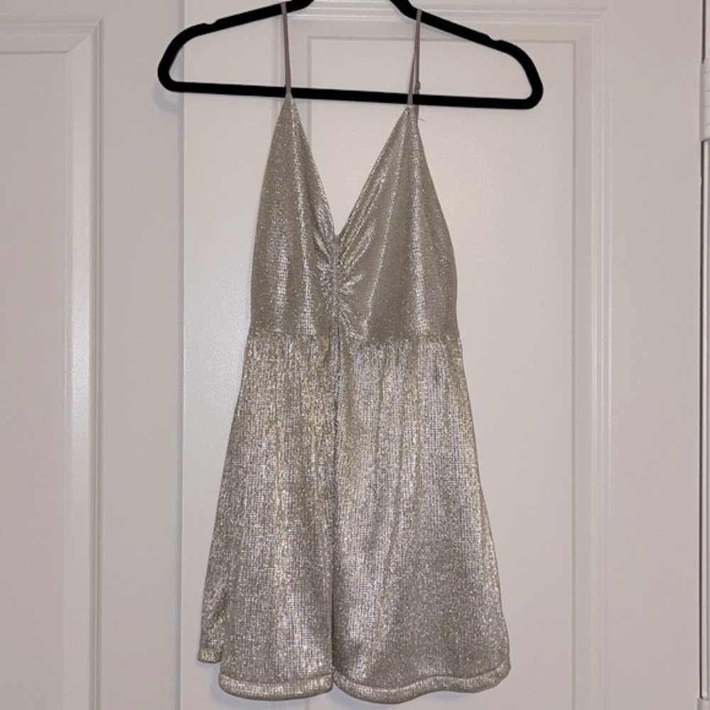 Urban Outfitters Gold Romper | Size Medium